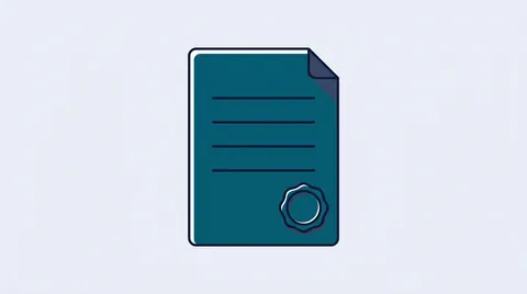Document with four blank rules and a plain seal disc